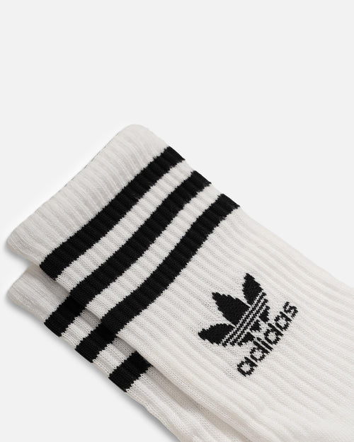 Adidas Solid Mid Cut Crew Socks 3 Pack White
