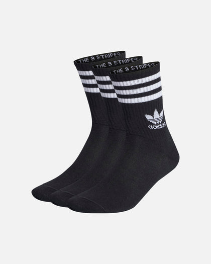 Adidas Solid Crew Socks 3 Pack Black