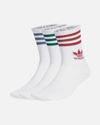 Adidas Mid Cut Crew Socks 3 Pack Multi
