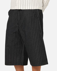 Ed Hardy Shinjuku Jorts Black Pinstripe