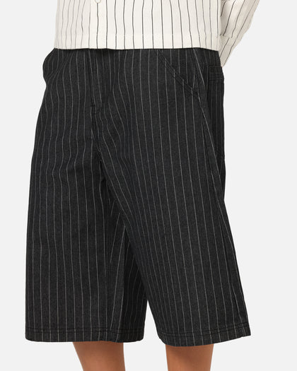 Ed Hardy Shinjuku Jorts Black Pinstripe
