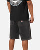S Double Denim Standard Shorts Washed Black