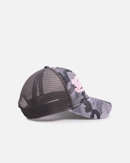 Von Dutch Washed Twill Trucker Hat Camo Pink