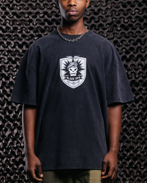 73Studio X Call Of Duty Black Ops Vintage T-Shirt Black Acidwash