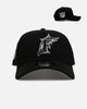New Era Florida Marlins 'Black And White' 9FORTY A-Frame Snapback Black/White