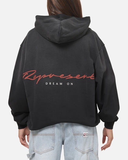 Represent Chrome Flight Hoodie Stained Black