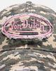 Von Dutch Distressed Dad Strapback Camo Pink