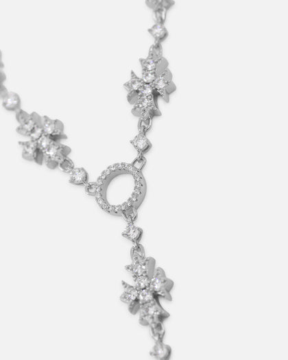 Saint Morta Rosary Cross Chain White Gold