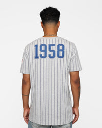 New Era Los Angeles Dodgers Pinstripe T-Shirt Grey