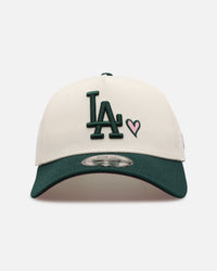 New Era Los Angeles Dodgers 'Pink Satin Hearts Green' 9FORTY A-Frame Snapback Chrome/Dark Green