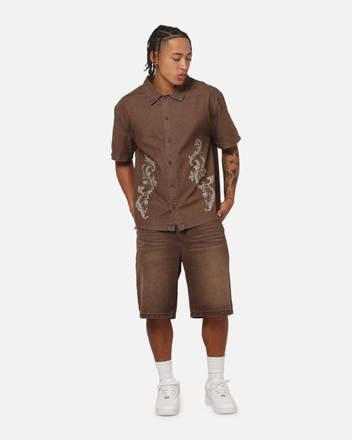 Saint Morta Baroque Button Up Shirt Dark Earth