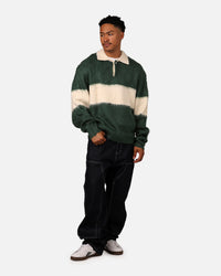 MNML Mohair Rugby Sweater Green/White