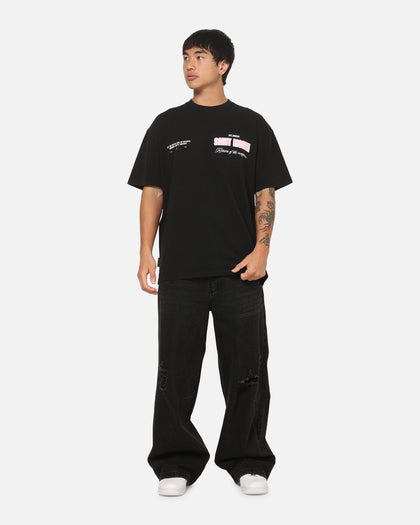 Saint Morta Rise Up Boxy T-Shirt Black/Pink