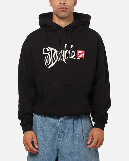 S Double Brush Pullover Hoodie Black