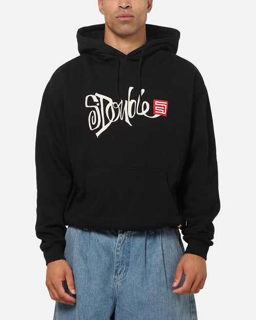 S Double Brush Pullover Hoodie Black
