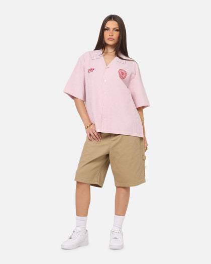 Carre Rose Pinstripe Button Up Shirt Red Stripe