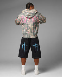 Loiter Waffle Zip Hoodie Pink Tree Camo