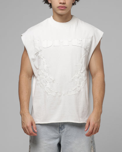 Loiter Cyber Applique Muscle T-Shirt White