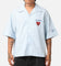 Loiter Studio Cropped Button Up Shirt Light Blue