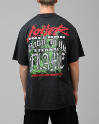 Loiter Inferno Drop T-Shirt Black Acidwash