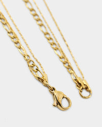 Raising Hell Women's Fine Chain Figaro Stack Necklace Set Gold