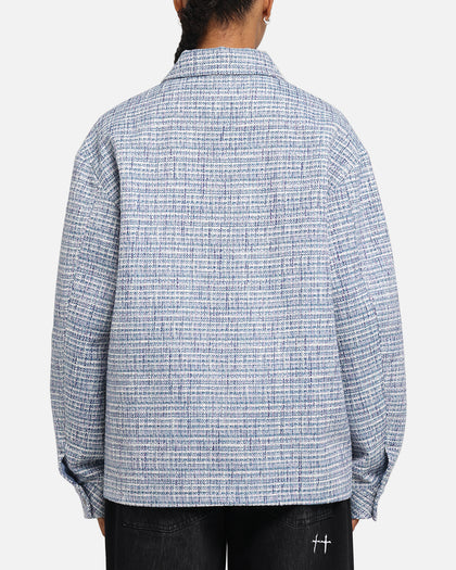 XXIII Boucle Tweed Zip Jacket Teal/Blue/Purple
