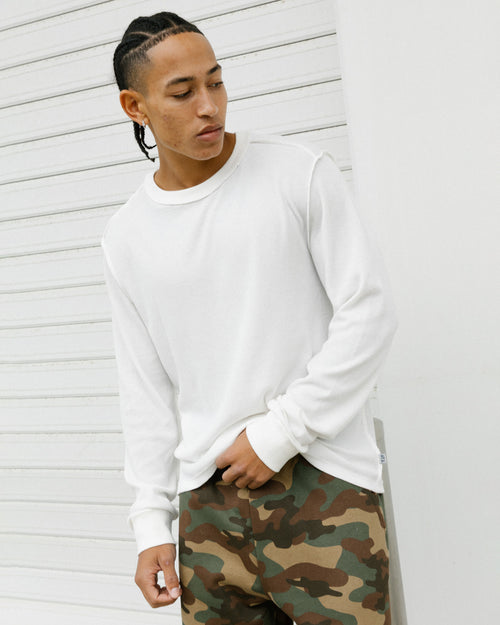 American Thrift Long Sleeve Thermal T-Shirt Off White