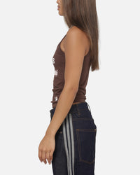 Majestic Athletic Women's Los Angeles Dodgers Rouched Tank Dark Chocolate