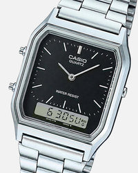 Casio AQ230A-1D Watch Silver/Black