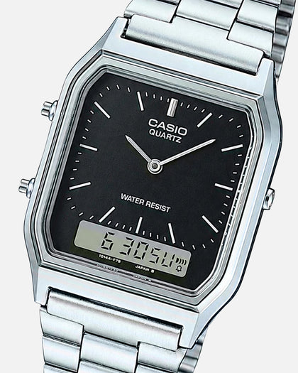 Casio AQ230A-1D Watch Silver/Black