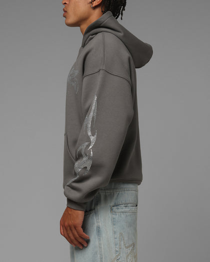 Loiter Atlantic Rhinestone Hoodie Charcoal