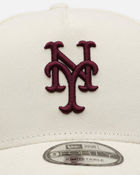 New Era New York Mets 'Too Clean 2.0' 9FORTY A-Frame Snapback Chrome/Maroon