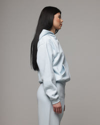 American Thrift Women's Classic Zip Hoodie Light Blue