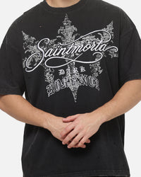 Saint Morta Devotion Boxy T-Shirt Washed Black