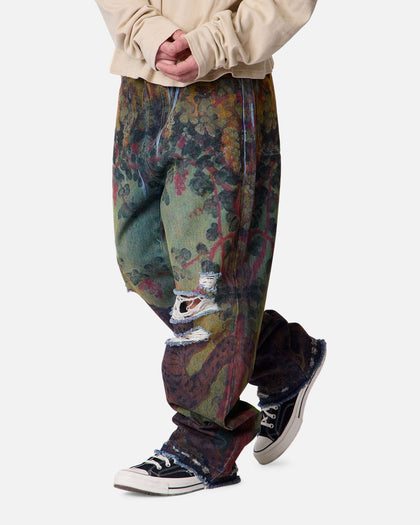MNML Ultra Baggy Leopard Denim Jeans Multi