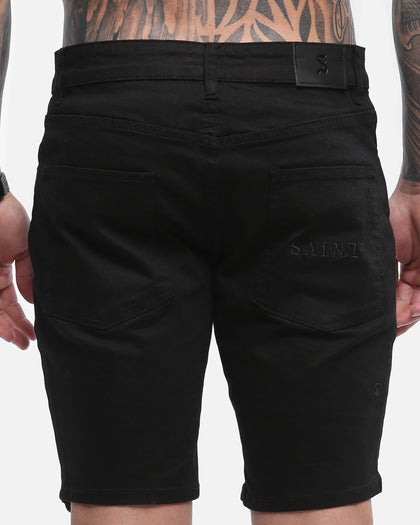 Saint Morta Thrashed Shorts Jet Black