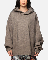 MNML Tonal Grain Knitted Hoodie Brown