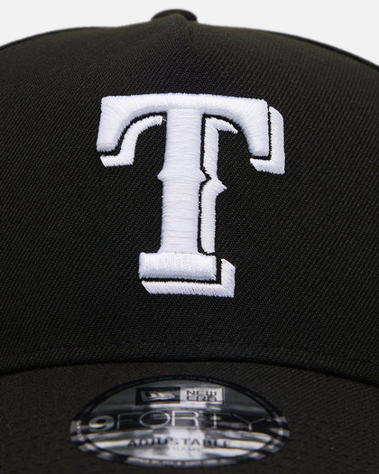 New Era Texas Rangers 'Easy Black and White' 9FORTY A-Frame Snapback Black/White