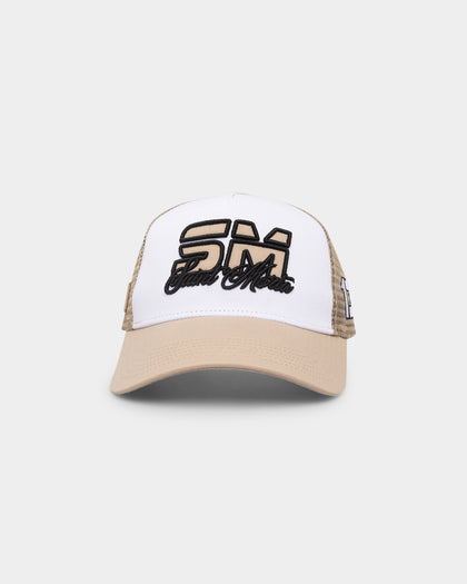 Saint Morta Moto Trucker Snapback Stone/White