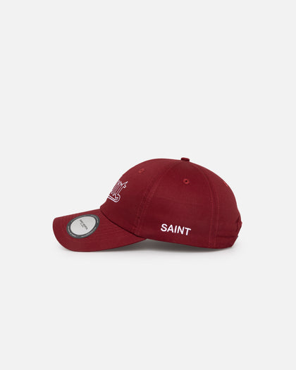 Saint Morta All Star Embroidered 6 Panel Strapback Maroon/White