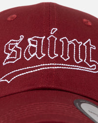 Saint Morta All Star Embroidered 6 Panel Strapback Maroon/White