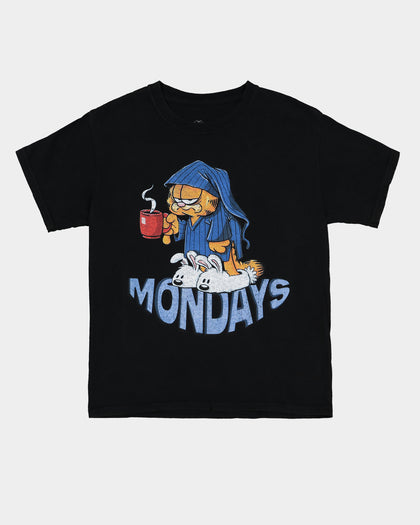 Shortie X Garfield Kids' Garfield Mondays T-Shirt Black Wash