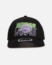 New Era Los Angeles Lakers 'Spooky Script' 9FORTY A-Frame Snapback Black/Green/Purple
