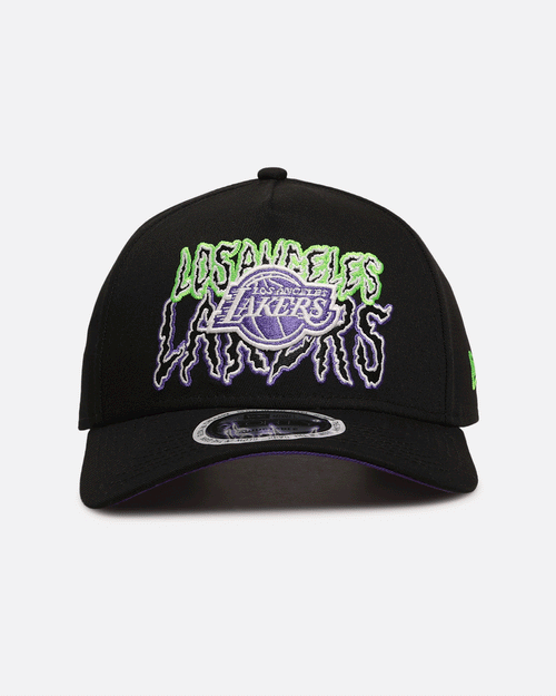 New Era Los Angeles Lakers 'Spooky Script' 9FORTY A-Frame Snapback Black/Green/Purple