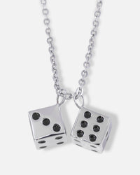 Saint Morta Dice Pendant Chain White Gold