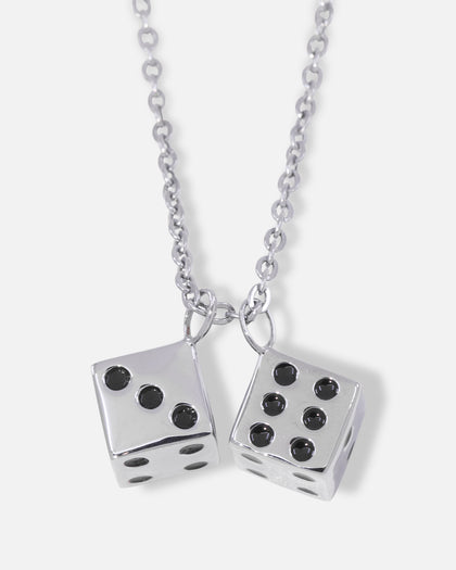Saint Morta Dice Pendant Chain White Gold