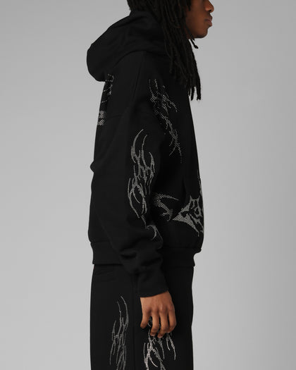 Loiter Opaque Rhinestone Premium Hoodie Black