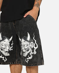 Ed Hardy Established 77 Denim Jorts Black