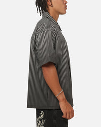 Saint Morta Vela Pinstripe Button Up Shirt Black/White