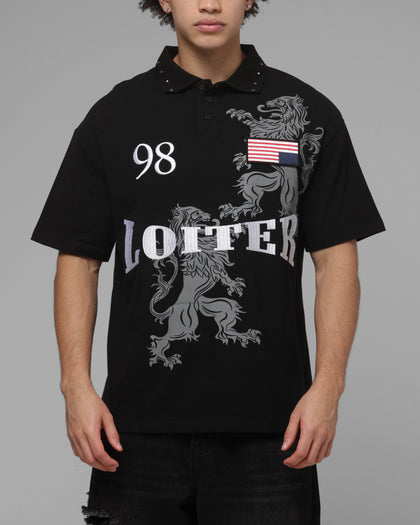 Loiter United Polo T-Shirt Black